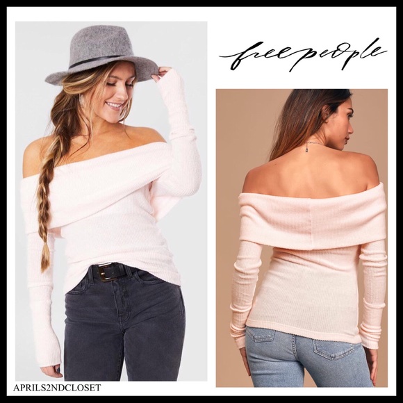 FREE PEOPLE BOHO PULLOVER SWEATER COZY KNIT OFF THE SHOULDERS TOP A3C - Picture 11 of 16